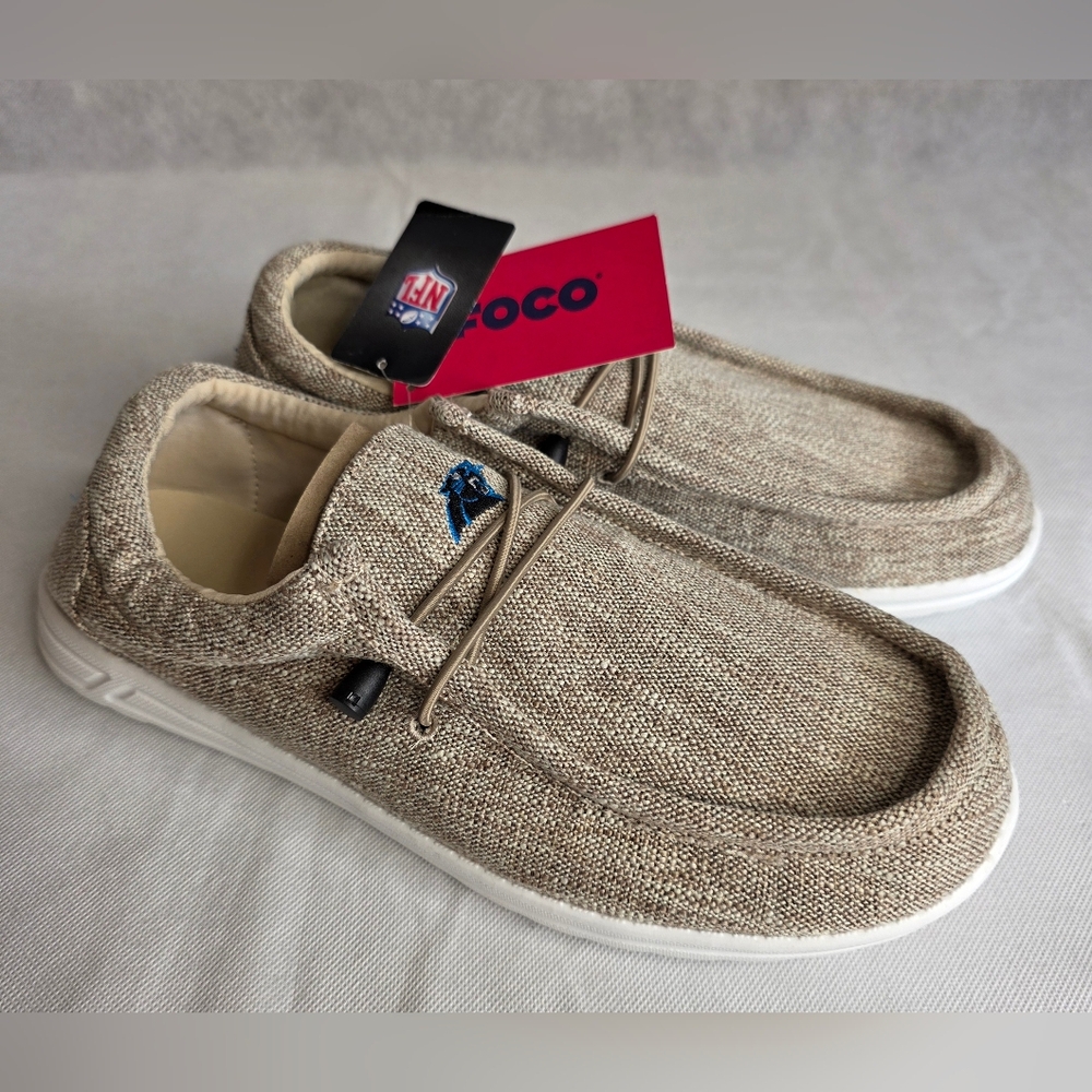 FOCO Men's NFL Team Logo Lightweight Loafers Carolina Panthers Size L 11/12 NWT